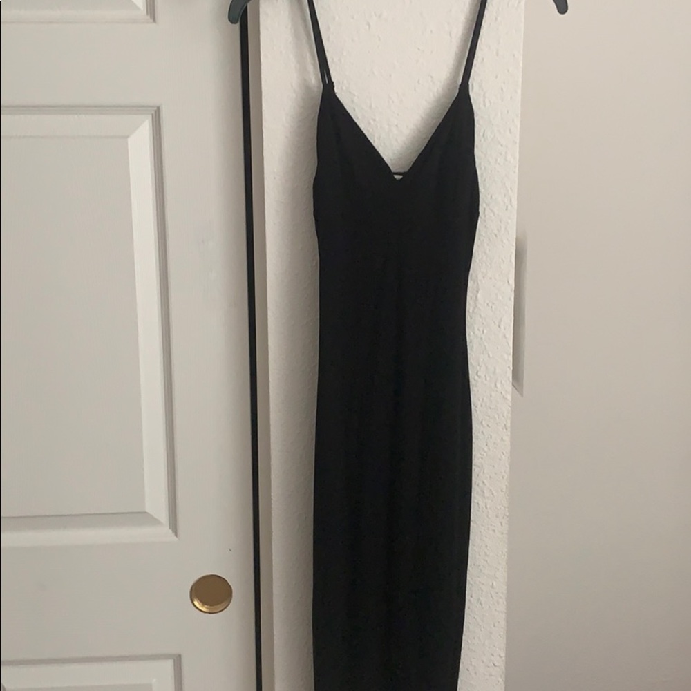 Black midi dress